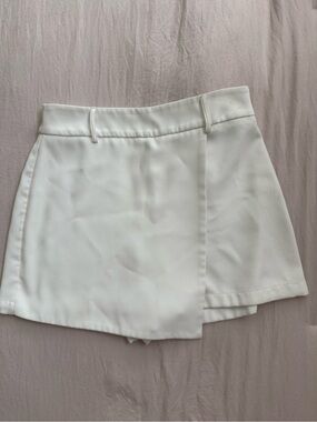 Studio White Wrap-Front Skort